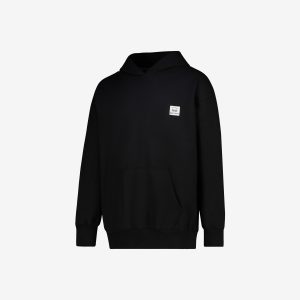 Black 100% cotton Sweet-Orr & Co. hoodie with drawstring hood, ribbed cuffs, ribbed hem and kangaroo pocket