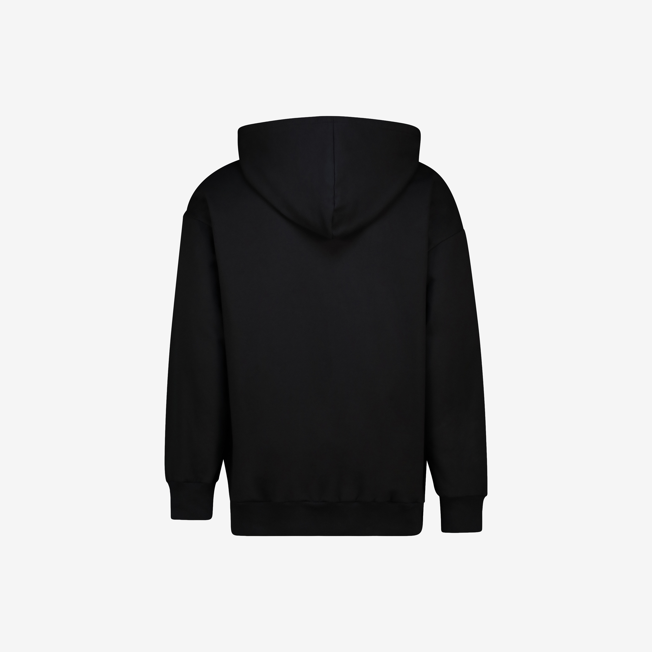 Black 100% cotton Sweet-Orr & Co. hoodie with drawstring hood, ribbed cuffs, ribbed hem and kangaroo pocket