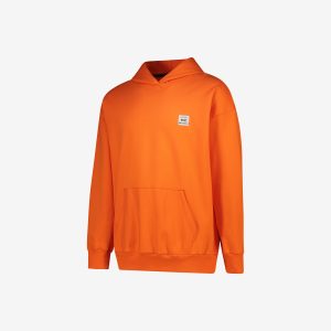 Orange 100% cotton Sweet-Orr & Co. hoodie with drawstring hood, ribbed cuffs, ribbed hem and kangaroo pocket