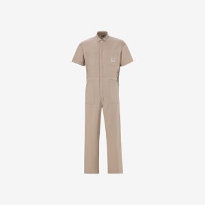 Men's khaki one piece coverall by Sweet-Orr & Co.