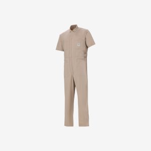 Men's khaki one piece coverall by Sweet-Orr & Co.