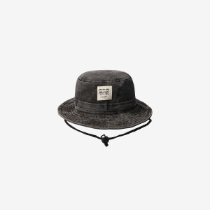 Unisex black overdyed bucket hats by Sweet-Orr & Co.