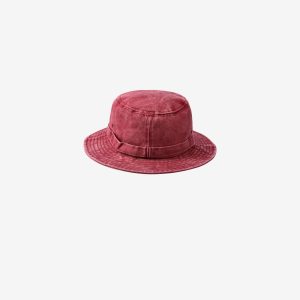 Unisex maroon overdyed bucket hats by Sweet-Orr & Co.