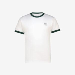 T-Shirt Two Toned - White with green tipping