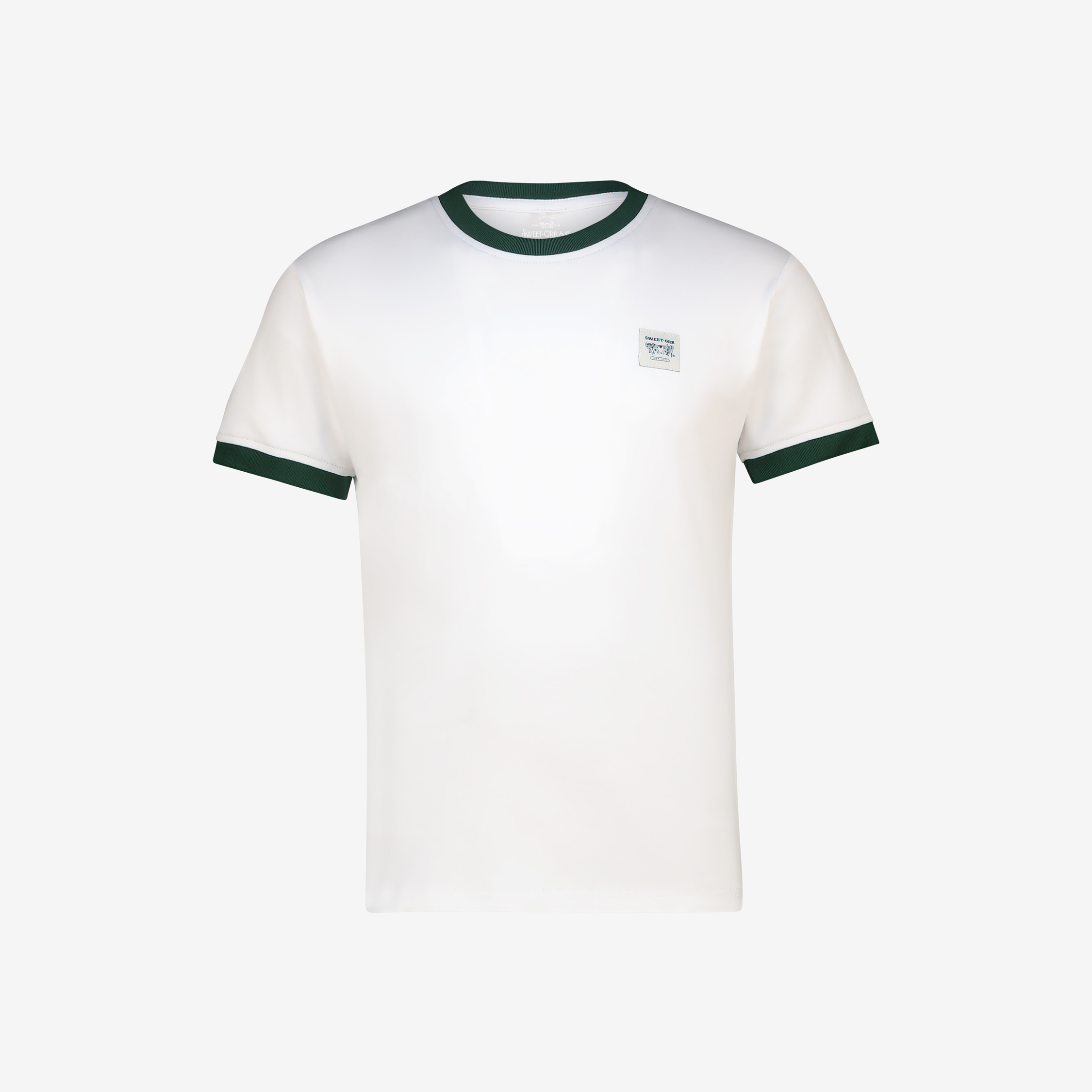 T-Shirt Two Toned - White with green tipping
